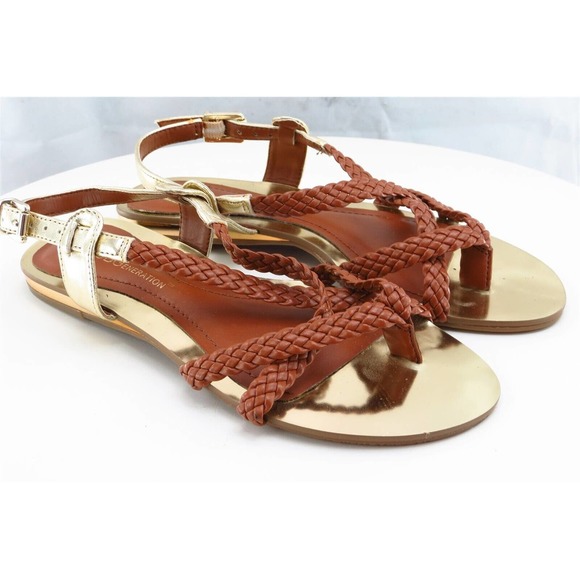 BCBGeneration Sz 5.5 M‎ Brown Strappy Synthetic Women Sandals Alabama - Picture 3 of 9